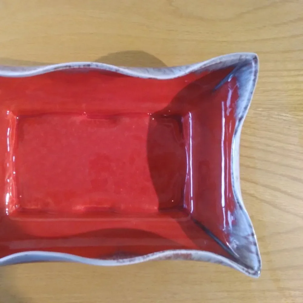 Vintage MCM Drip Pottery Ceramic Ashtray Trinket Tray